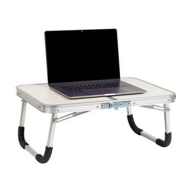 Imagem de Mind Reader Suporte para laptop de mesa de colo, bandeja de cama, dobrável, dormitório, portátil, dormitório, MDF, metal, 59,6 cm C x 40,6 cm L x 25,4 cm A, cinza