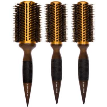 Imagem de Kit escovas térmicas metálicas 1un 80mm (gg) 2un 55mm (g) - Marco boni