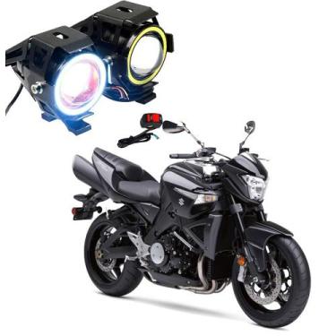 Imagem de Par Farol de Milha Angel Eye U7 para Moto Suzuki GSX 1300B King 1998 1