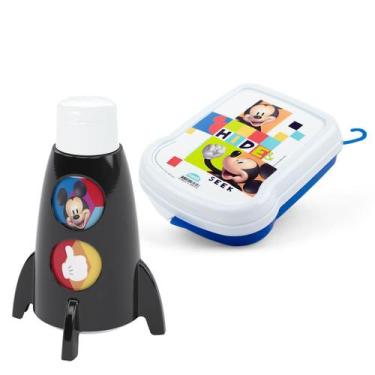 Imagem de Kit Infantil Garrafa Foguete E Sanduicheira Hora do Lanche Mickey - Pl