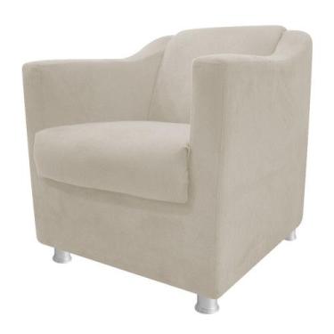 Imagem de kit Poltrona, Namoradeira Babel e Puff Banqueta Dado Suede Bege - KDAc