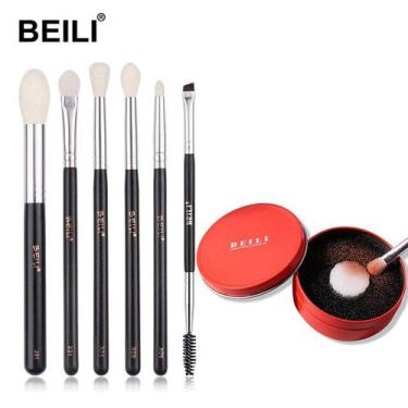 Imagem de Kit Pincéis De Maquiagem Profissional 6 PÇS Para Sobrancelha Cílios - 