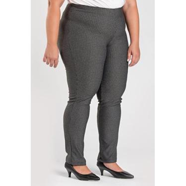Imagem de Calça Feminina Plus Size Malha Jacquard e Cós Largo - Serena, G4, Mesc