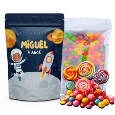 Imagem de Kit Festa Com 5 Saquinhos Em Pé 12x19cm Vários Temas - Mundo da Bina, 