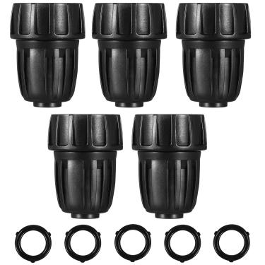 Imagem de Remagr Pacote com 5 conectores de mangueira de irrigação adaptador de jardim de gotejamento peças de torneira de irrigação por gotejamento adaptador de mangueira giratória acessórios reutilizáveis com arruelas para irrigação de água sistema de resfriamento de névoa