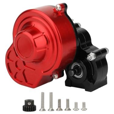 Imagem de Pothyes All Metal Complete Gearbox Transmission with Motor Gears for 313mm Wheelbase 1/10 RC Crawler Truck Axial SCX10 & SCX10 II DIY Upgrade Parts (red-Black)