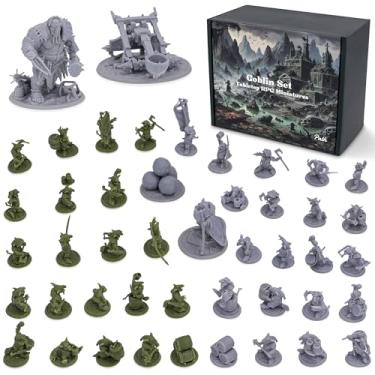 Imagem de Path Gaming Fantasy Goblins Set – 46 Unpainted 28mm Figures for DND Miniatures for Dungeons & Dragons, RPG Miniatures, Bulk Tabletop DND Monster Figures for D&D Games