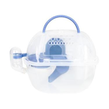Imagem de Generic Estojo de transporte para hamster, gaiola para animais pequenos, habitat, esconder casas, gaiola transparente para porquinhos-da-índia, gaiola de, Azul