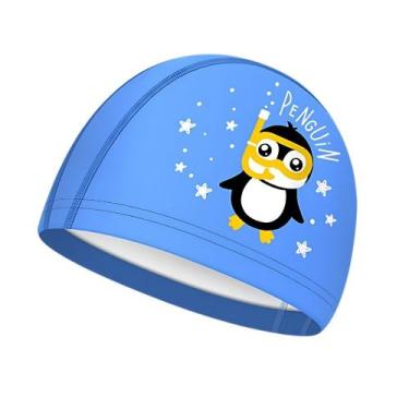 Imagem de Touca De Natação Infantil Profissional Pinguim - Hero Band, Pinguim az