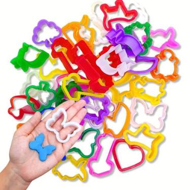 Imagem de Molde Para Massinha De Modelar 100 Unidades Forminhas Cortador Colorid