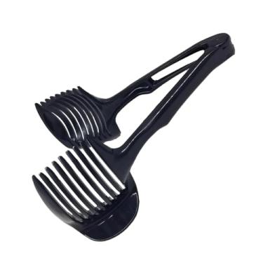 Imagem de Suporte Fatiar Cortar Rodelas Fatiador Pinça Pegador Cortador De Frutas Tomate Cebola Legumes Alimentos (1)