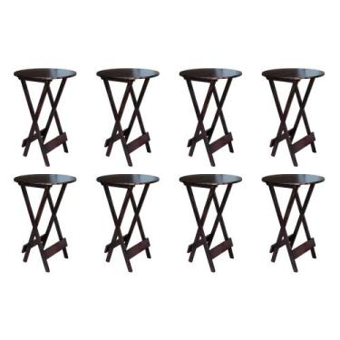 Imagem de Kit 8 Mesas de Madeira Bistrô Dobravel Ideal para Bar e Restaurante Im