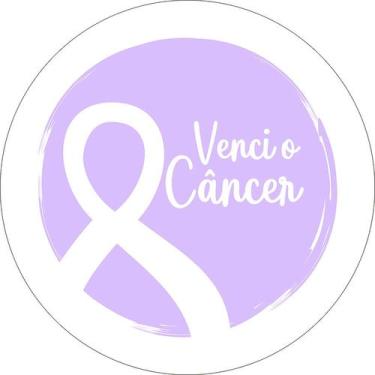 Imagem de Painel De Festa Redondo 1,50x1,50 - Venci o Câncer Roxo 021 - Via Core