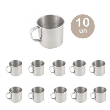 Imagem de 10un Caneca copo alumínio café chá 150ml xícara cozinha - Yazi