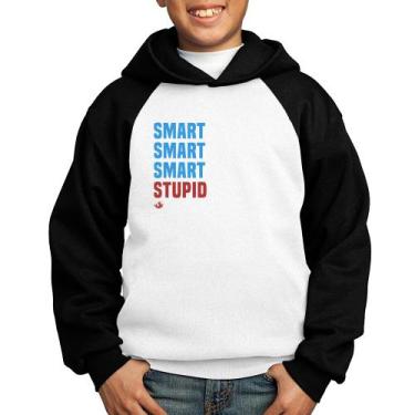 Imagem de Moletom Infantil Smart Things, Stupid People - Foca na Moda, Branco, P