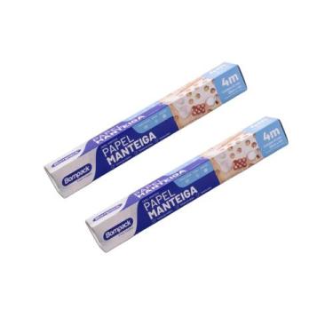 Imagem de Kit 2 Rolo Papel Manteiga Freezer Forno Microondas 28cm 4m - Bompack