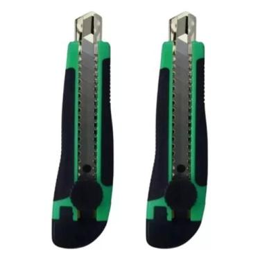 Imagem de Kit 2 Peças Estilete Profissional Emborrachado Com Trava 18mm - RGM ST