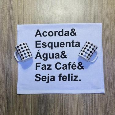 Imagem de Pano de Prato Algodão Premium -  Acorda&ampEsquentaÁgua&ampFazCafé&amp