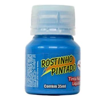 Imagem de Tinta para pintura facial rostinho pintando 35 ml azul flúor - Rostinh