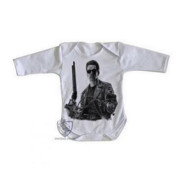 Imagem de body nenê criança roupa bebê manga longa Exterminador do Futuro moto -