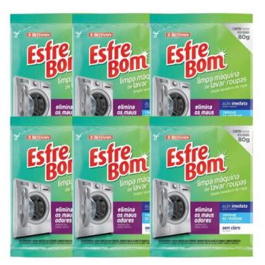 Imagem de Kit 6 Limpa Máquina De Lavar Roupas 80g Esfrebom Bettanin, Odorizante