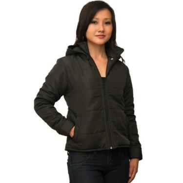 Imagem de Jaqueta Feminina Impermeável Capuz Frio Intenso,neve, Preto, GG