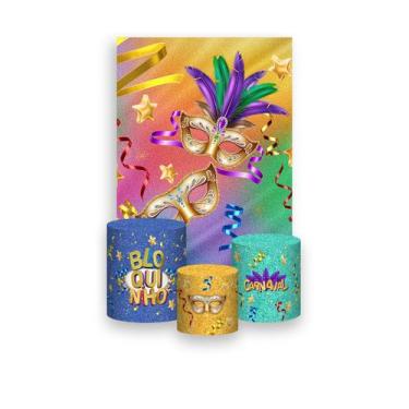 Imagem de Painel De Festa Vertical 1,50 x 2,20 + Trio De Capas Cilindro - Carnav