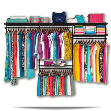 Imagem de Closet Aramado - Linear CLR192 - 2,80m Smart Black - Casa Expressa