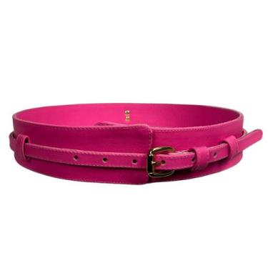 Imagem de Cinto Feminino Couro Legítimo Rosa Delicado Estiloso Look Blogueira La