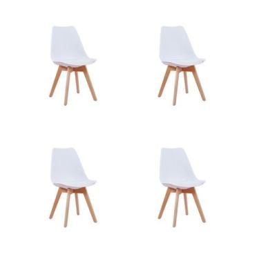 Imagem de Kit 4 Cadeiras Jantar Leda Branca Polipropileno - Rivatti