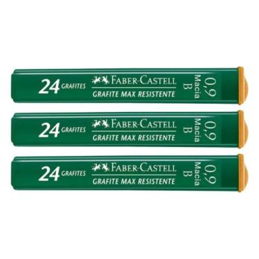 Imagem de Kit 03 Grafites Técnico Polymer 0.9mm HB/2B/B Faber-Castell Tubo c/ 24