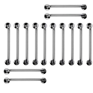 Imagem de Barra Apoio 60cm Aço Inox Kit 14 Unidades Idoso Gestante Criança Acessibilidade Deficiente Segurança Banheiro Box Suporte Corrimao Escada Resistente