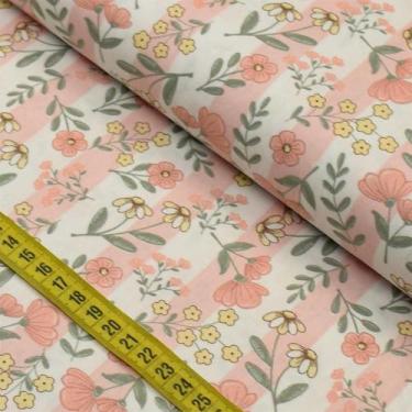 Imagem de Tecido Estampado para Patchwork - Borboletando : Meu Jardim Rose (0,50