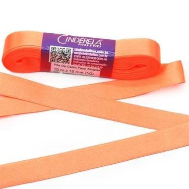 Imagem de Fita de Cetim Nº 03 15mm com 10 Metros - Cinderela, 93 - LARANJA FLOUR