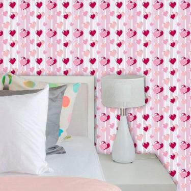 Imagem de Papel de Parede Infantil Auto Adesivo Lavável 0083 Balão de Coração - 