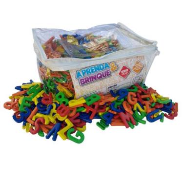 Imagem de Letras e números bolsa 1000 mil peças colorido educativo - LUC TOYS