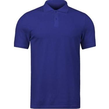 Imagem de Camisa Masculina Gola Polo Piquet Poliéster - Genérico, Azul royal, P