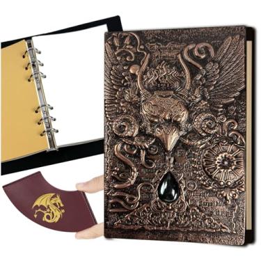 Imagem de DDFE DND Caderno de viagem, fichário em branco caderno de couro para Dungeons and Dragons Accessories D&D Presentes, caderno de escrita presente para homens e mulheres