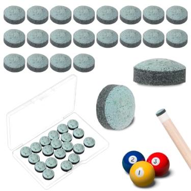 Imagem de Mozeat Lens 20 peças de pontas de taco de bilhar para tacos de bilhar com caixa de armazenamento para tacos de sinuca e suprimentos de sinuca, azul claro de 13 mm