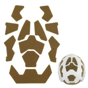 Imagem de Kit de adesivos de gancho e laço para capacete com fita externa universal para airsoft (marrom)