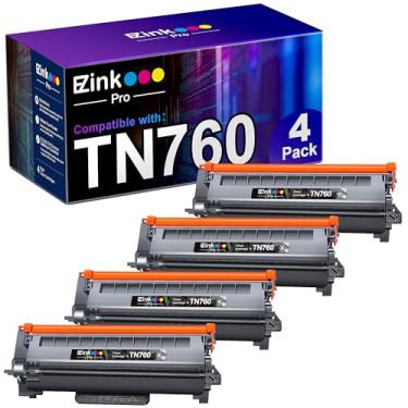 Imagem de E-Z Ink Pro Cartucho de toner TN760 TN-760 TN730 TN-730 de substituição para Brother tn760 TN-760 para uso com impressora HL-L2350DW HL-L2370DW HL-L2390DW HL-L2395DW MFC-L2710DW MFC-L2750DW (4black)