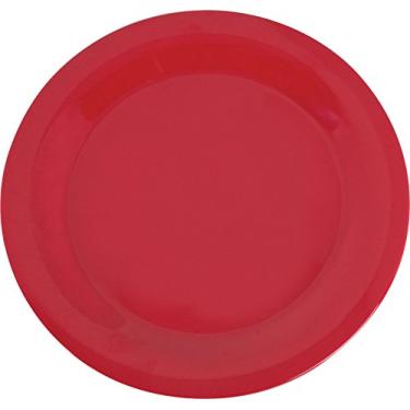 Imagem de Carlisle 3300205 Pratos de jantar de melamina de borda estreita Sierrus, 26,6 cm, vermelho (pacote com 12)