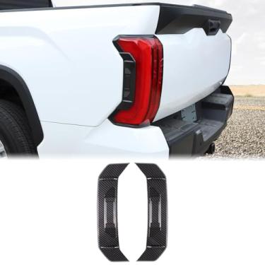 Imagem de Guarnição da tampa lateral da luz traseira adequada para Toyot@ Tundra 2022-2023 Aunginsy 2 peças da lâmpada traseira da lâmpada lateral da cama da tampa do botão da lanterna traseira guarnição da lanterna traseira protetor de acabamento lateral acessórios exteriores