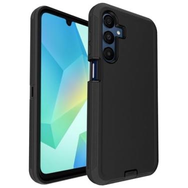 Imagem de Aliruke Capa para Galaxy A16 5G, proteção contra quedas de 3 camadas de 5 metros, com capa à prova de poeira, resistente à prova de choque, preta