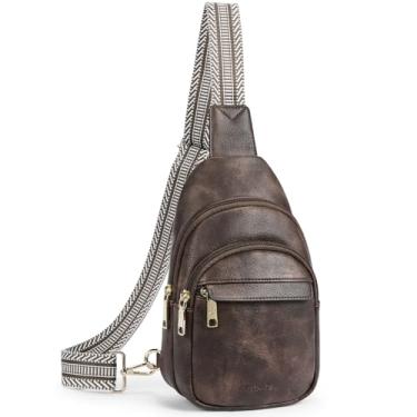 Imagem de BOSTANTEN Bolsa tiracolo de couro pequena para mulheres, pochete para viagens, Café A, Medium, Casual