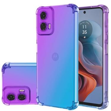Imagem de Gufuwo Capa para Moto G34 5G, Motorola G34/Moto G45 XT2363-2 linda capa para meninas e mulheres, capa protetora de TPU macio antiarranhões gradiente à prova de choque para Motorola Moto G34 5G