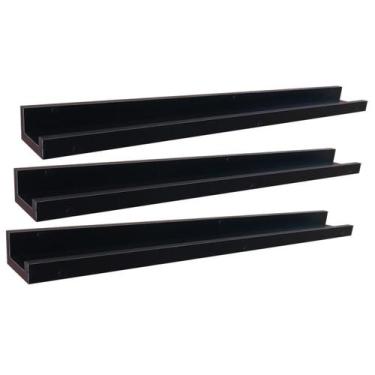 Imagem de Kit 3 Prateleiras Suspensas Parede Porta Quadros Retratos Fotos Livros