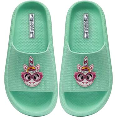 Imagem de Chinelo Slide Nuvem Infantil Menina Sandália Unicórnio 12.57 (Verde, BR, Criança de 4 a 8 anos, Numérico, 32)