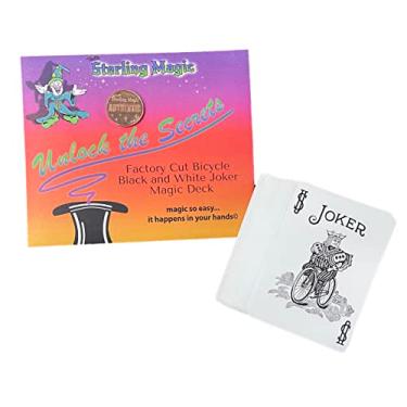 Imagem de TedÍs Sterling Magic Factory Cut Bicycle Black and White Joker Trick Deck (Red Svengali)