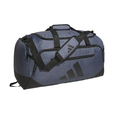 Imagem de adidas Bolsa esportiva Defender 5.0, durável para viagem e academia, para homens e mulheres, Sarja Onix cinza/preta, Medium (59L), Bolsa esportiva Defender 5.0, bolsa esportiva de viagem durável para